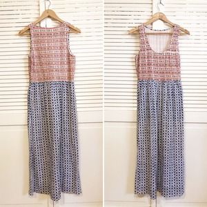 Vintage Woven Colorful Midi Dress